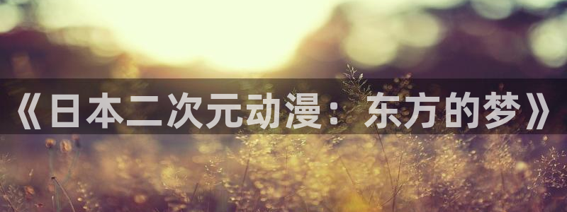 囧次元app正版下载官网：《日本二次元动漫：东方的梦》